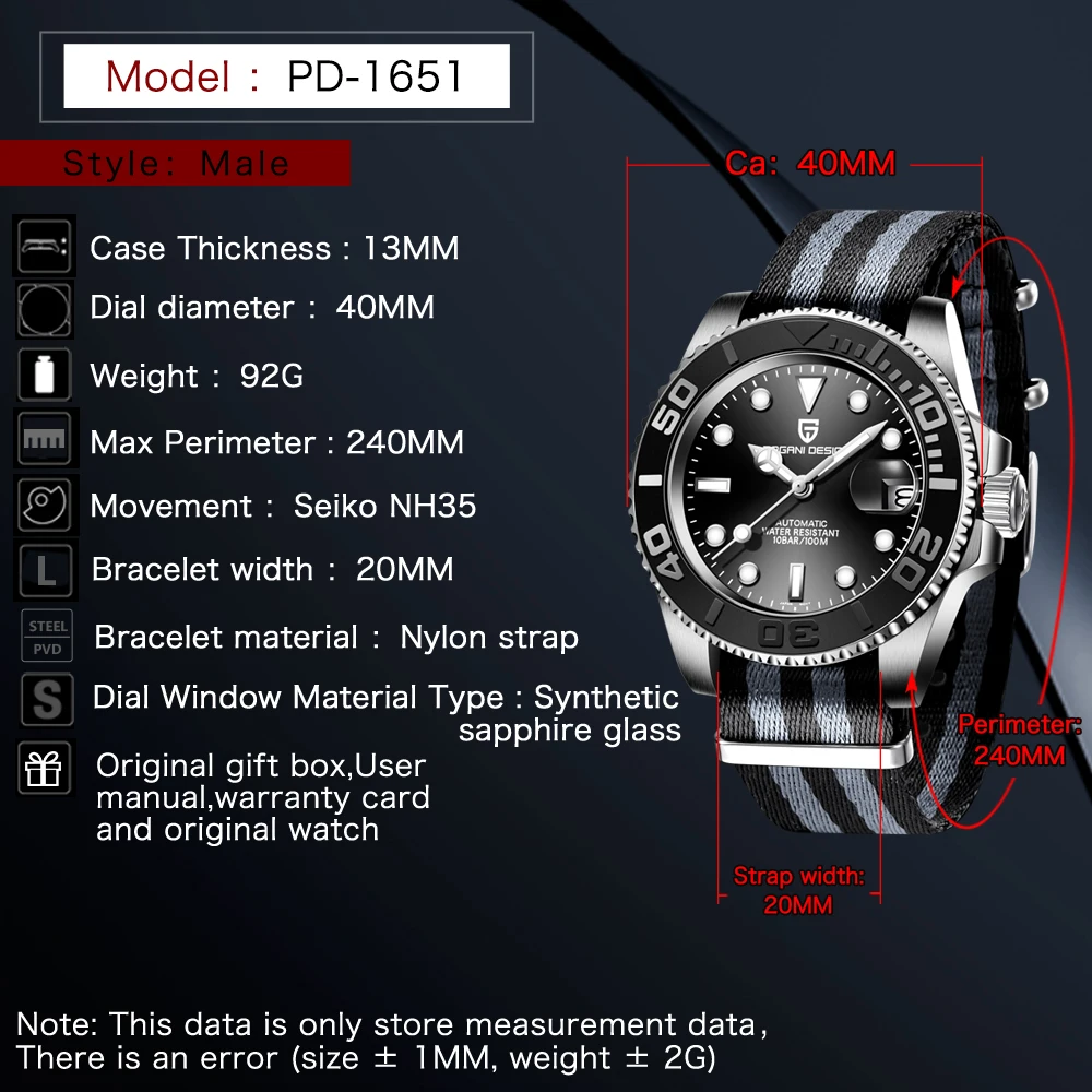 

PAGANI 's NH35 100 montre