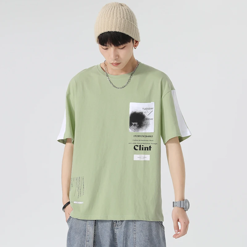 

Men Large Size T Shirt Mens Harajuku Print T-shirt 100% Cotton Summer Short O Neck Tees Male Tops Men's Loose Half sleeve S-3XL