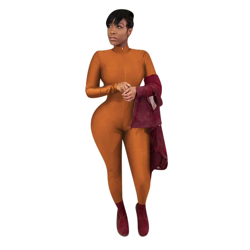 Новые женские повседневные Длинные вечерние комбинезоны с круглым вырезом