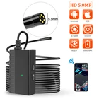 5.0MP WiFi эндоскоп Инспекционная камера IP68 Водонепроницаемый Змеиный бороскоп для AndroidIOS Встроенный 2600 мАч заряжаемый аккумулятор