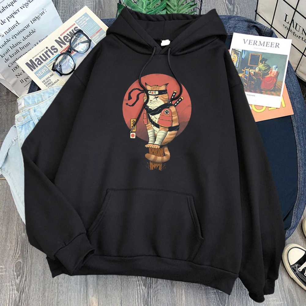 

Ukiyoe cat print Kawaii Clothes Women Casual Vintage Gothic Sweatshirts Female Cartoon Graphic Korean Fashion Streetwear Hoodie