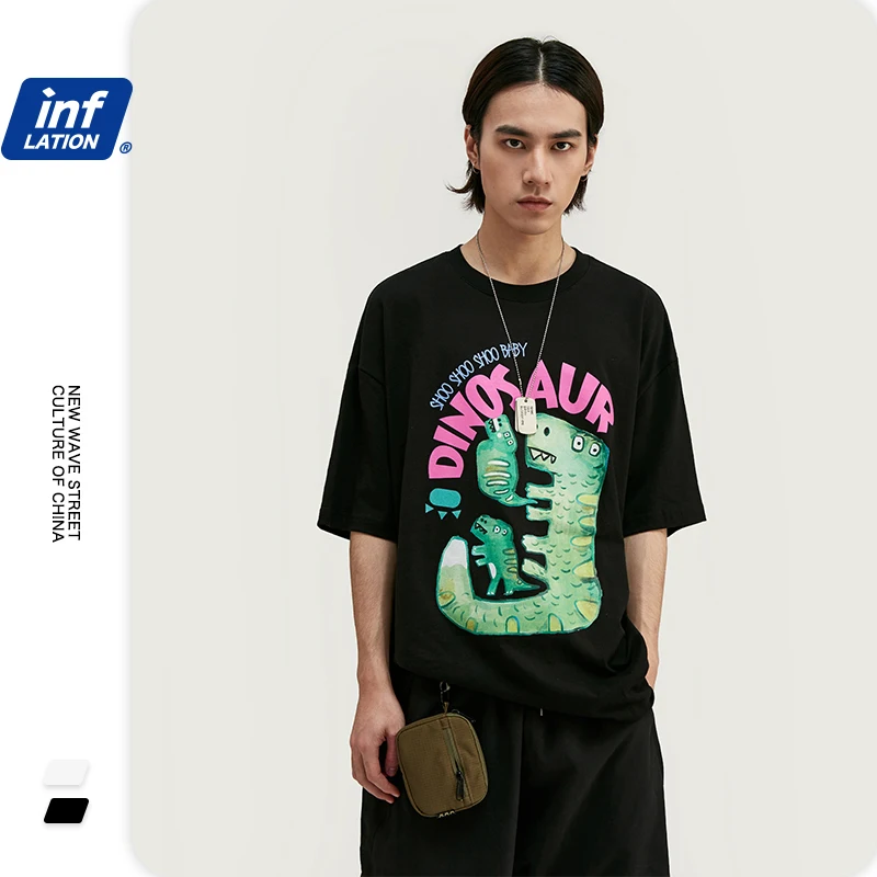 Инфляция смешные мужские футболки граффити печатных уличная Harajuku стиль хип хоп