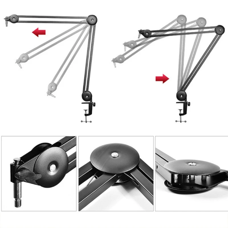 

T21B Heavy Duty Microphone Stand Suspension Boom Scissor Arm Stands for Blue Snowball, Blue Snowball ICE, Blue Ye-ti Pro,etc