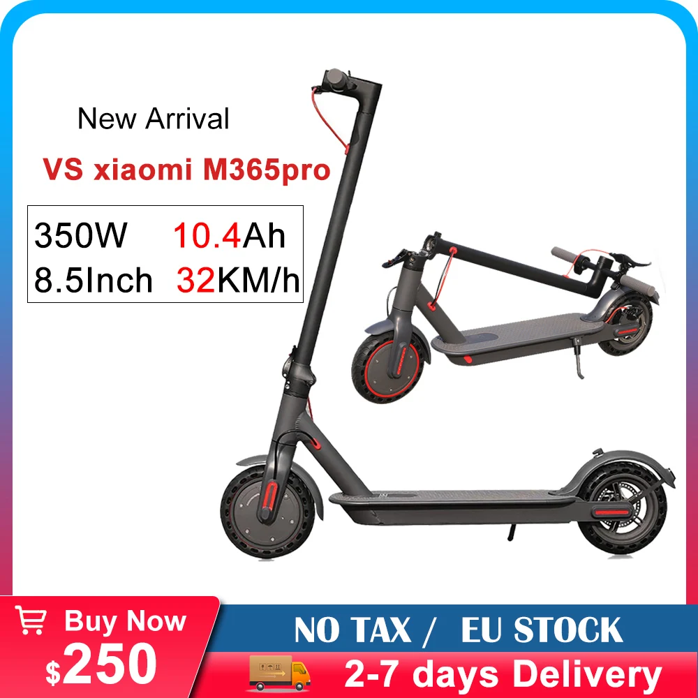ЕС склад 8,5-дюймовый 10,4 Ач батарея 32 км/ч приложение 350 Вт электрический скутер для взрослых 36В складной кик дуальный тормоз E-скутер включен.