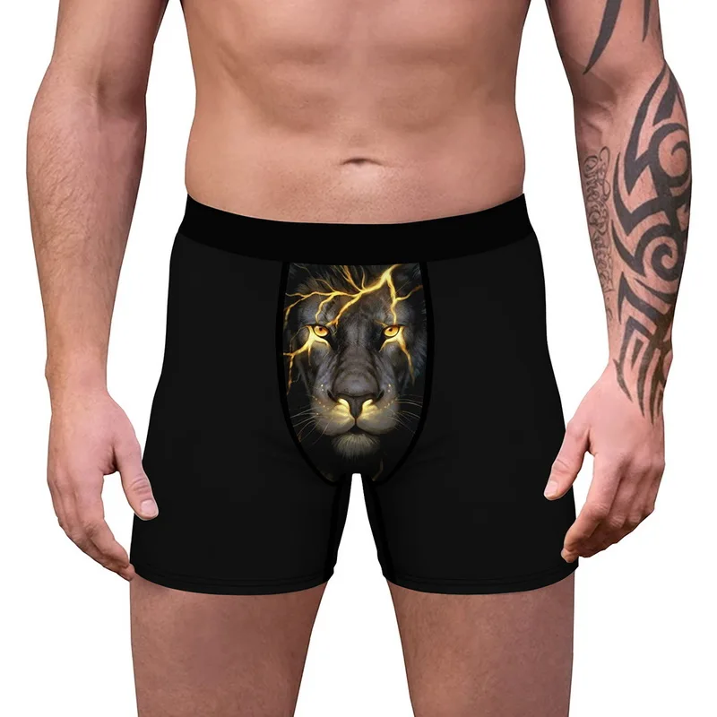 

Male Panties 3D Pouch Shorts Under Wear Pants Short Mens Boxer Sexy Underwear soft long boxershorts Cotton soft Underpants