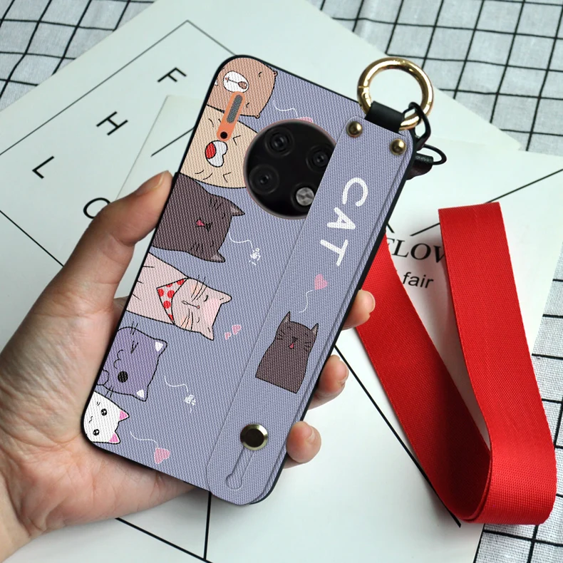 Силиконовый чехол для Huawei Mate 20 Lite 30 Pro 20X 5G Honor Play 3 Magic 2 с ремешком на запястье