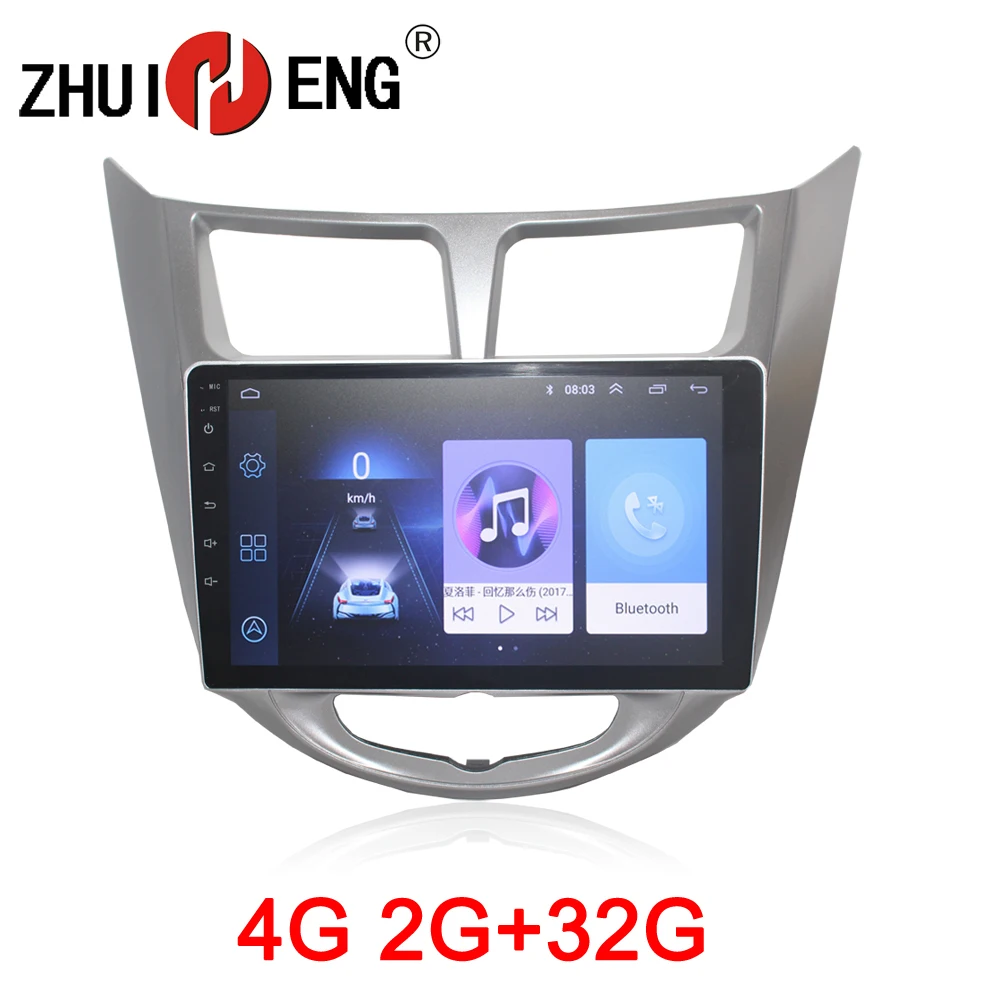 Автомагнитола ZHUIHENG 2 din для Hyundai Solaris Accent Verna i25 автомобильный dvd плеер с GPS