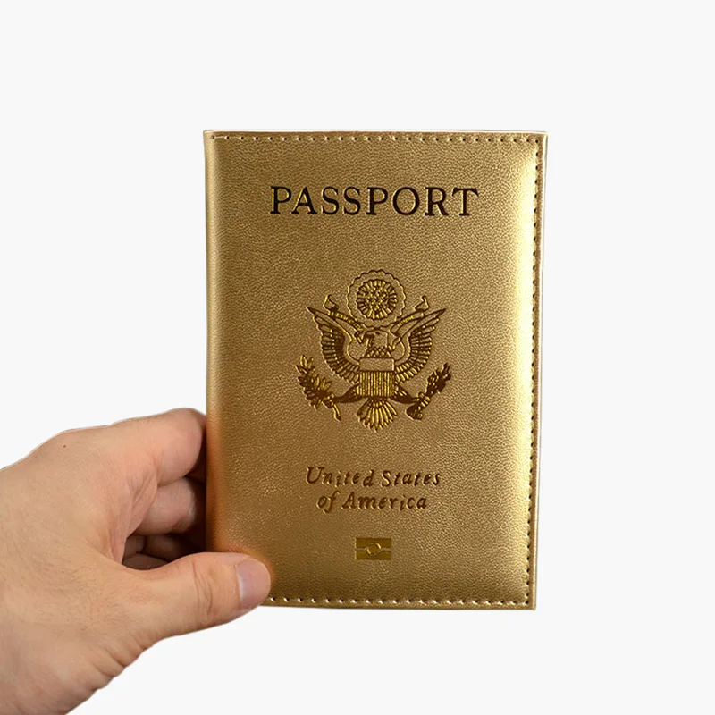 Personalised leather USA Passport Cover Customized Travel Passport holder American Wallet Covers for Passports us passport
