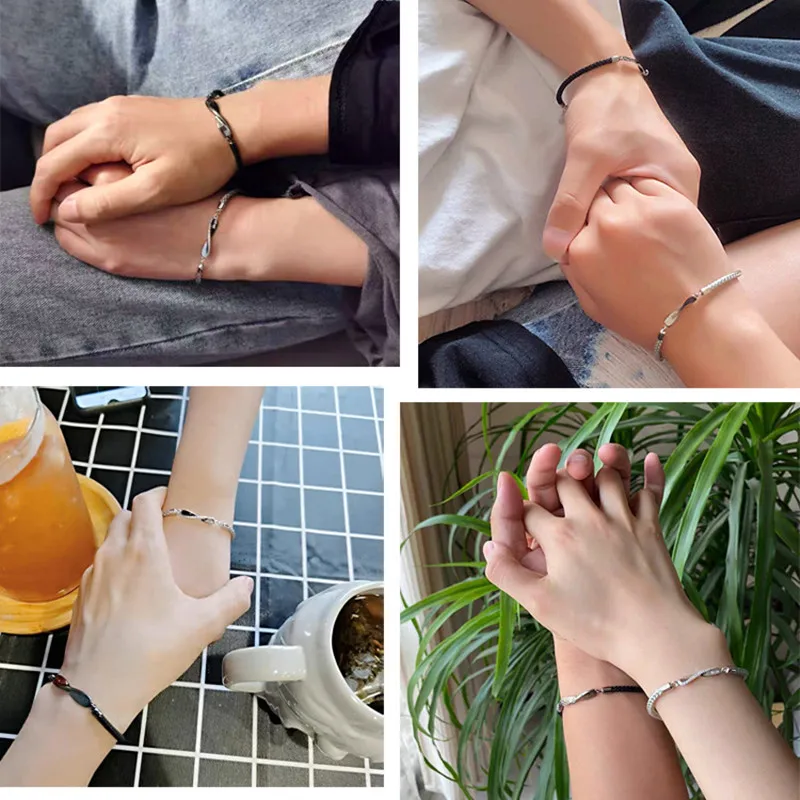 

Couple Bracelet Men and Women Hand-woven Rope Friendship Bracelets Decoration Jewelry for Girls Paired Leather Bracele Gifts
