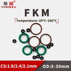 Уплотнительное кольцо FKM, уплотнительное уплотнение, толщина CS1.92,43,1 мм, OD5-30mm FPM, Масляное и износостойкое автомобильное уплотнительное кольцо из флюорисбера 70A