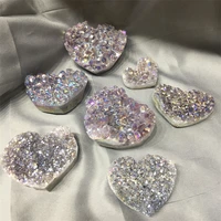 natural amethyst cluster heart aura quartz crystal healing gemstones decoration