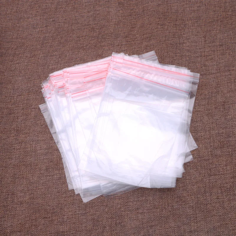 

8 Sizes Clear Grip Self Press Seal Resealable Zip Lock Plastic Bags 100PCS
