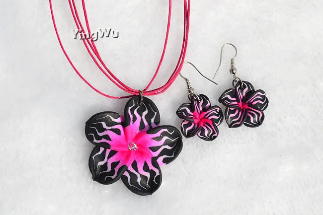 Yingwu New Fashion Hawaii Plumeria Flowers Jewelry Sets Fimo Polymer Clay Earrings Necklace Pendant | Украшения и аксессуары