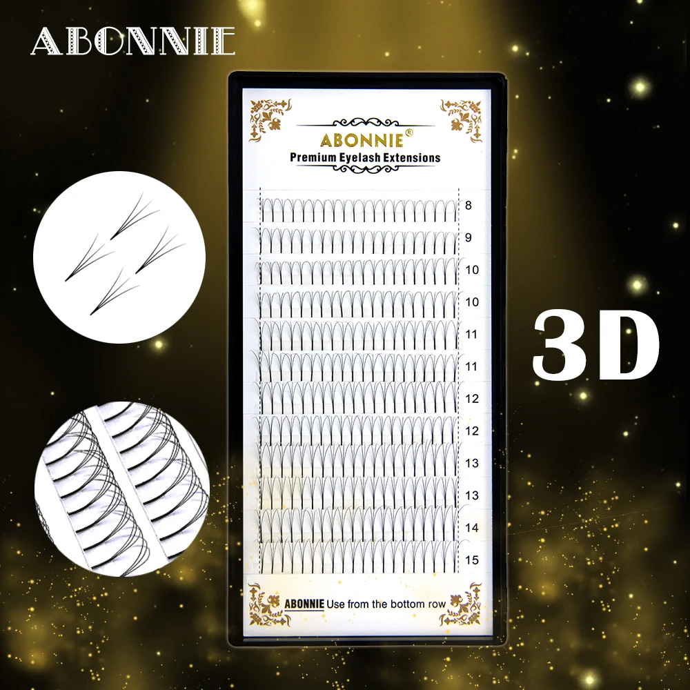 Abonnie готовых поклонников объем ресниц 12 линий 3d/4d/5d/6d отдельных наращивание тепла