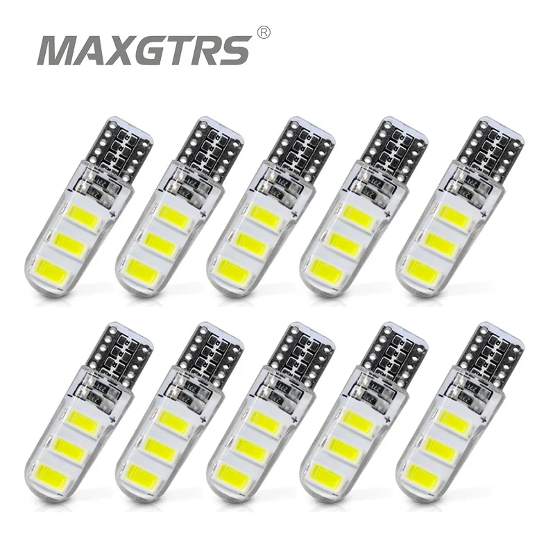 10x новейшая T10 194 168 W5W 6Smd 5730 автомобильная светодиодная силиконовая оболочка