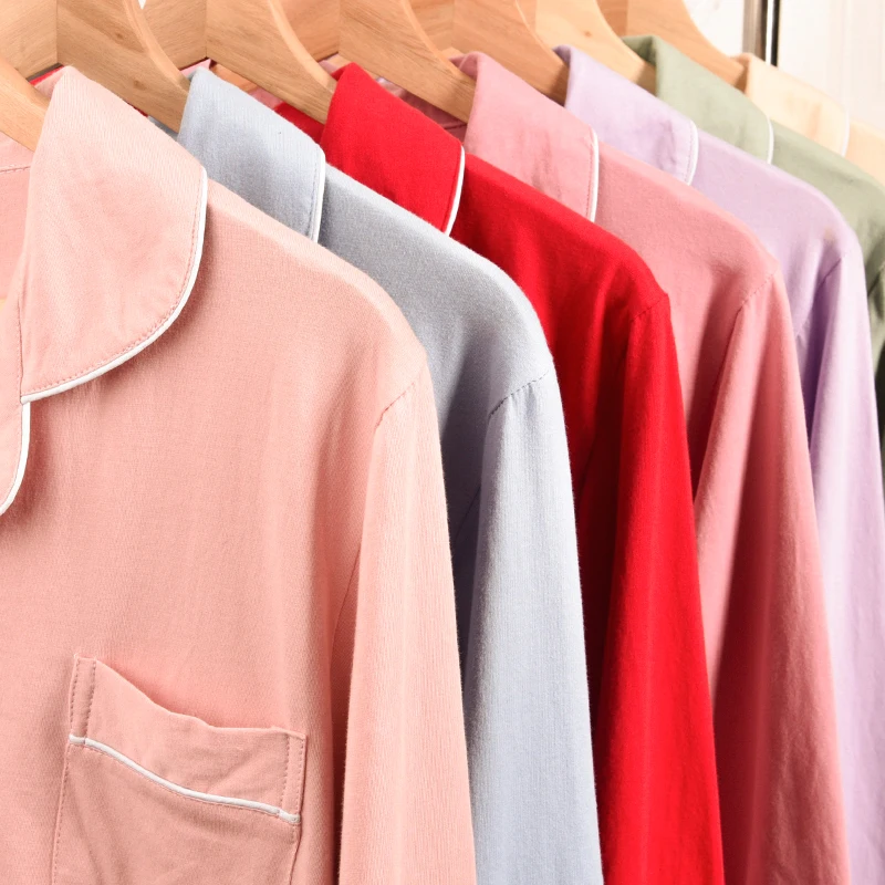 

Женские пижамы из 100% хлопка с длинным рукавом, зимняя Пижама на пуговицах, зимняя одежда для сна для женщин, розовая пижама, женская ночная р...