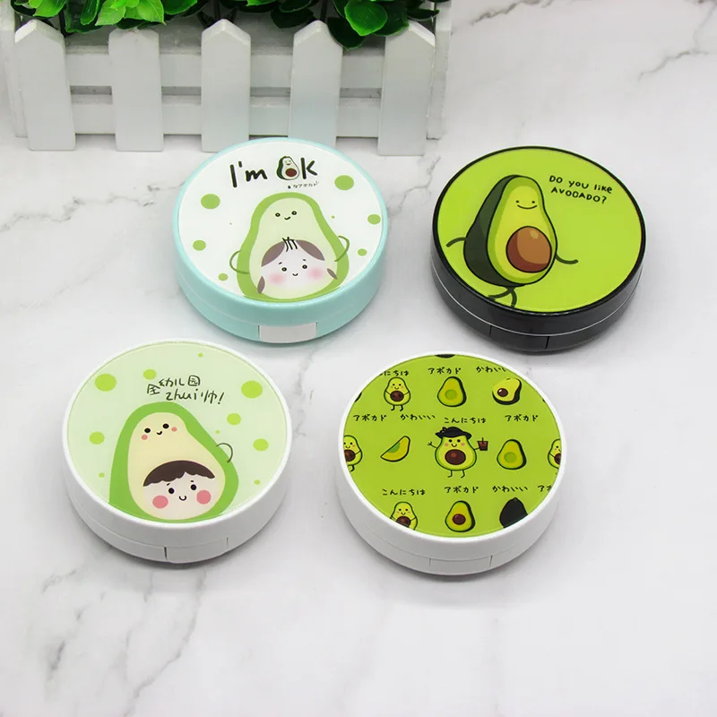 4 цвета авокадо кейс для контактных линз контейнер очиститель объектива зеркало