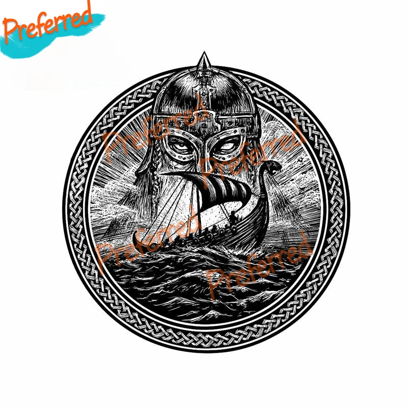 Высококачественная наклейка для автомобиля с изображением Лори моря и драккара |