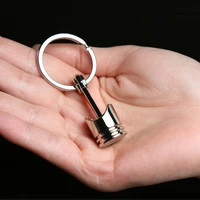 metal silver keychain automobile piston key ring creative gifts personality engine modified piston car accessories goods