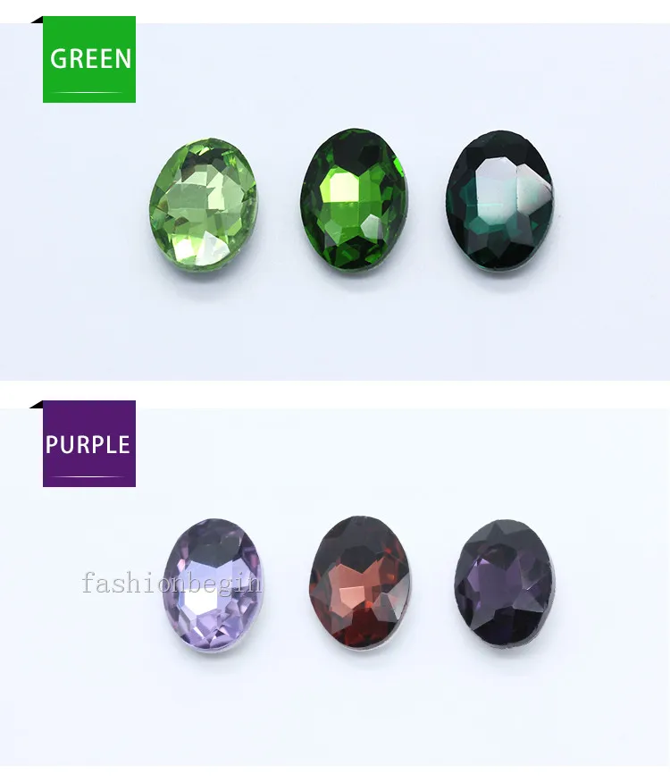 Овальные стеклянные стразы всех размеров с острым вырезом на спине Необычные
