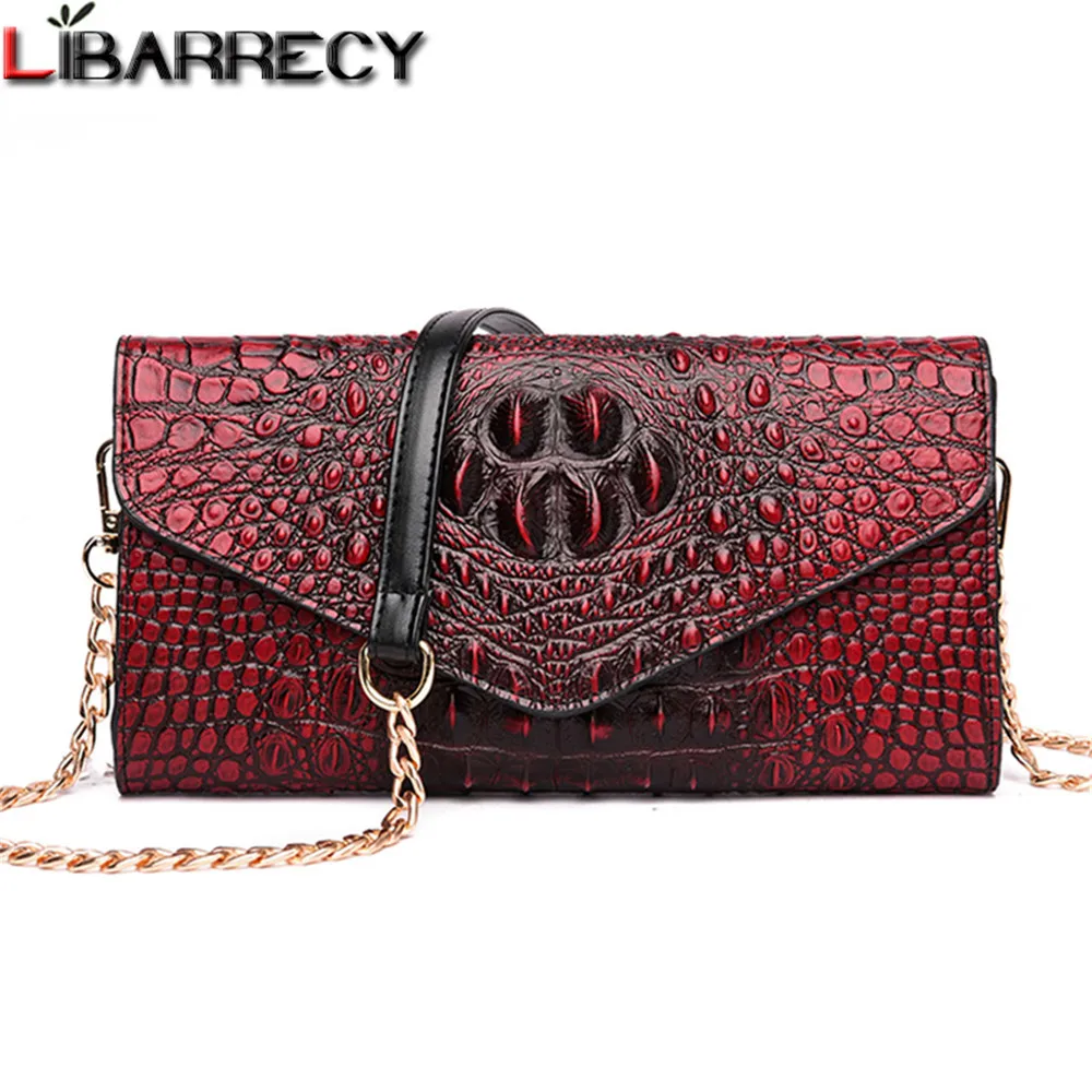 

Дизайнерские Роскошные винтажные сумки через плечо с цепочкой из кожи аллигатора для женщин, Модная элегантная дорожная сумка-мессенджер н...