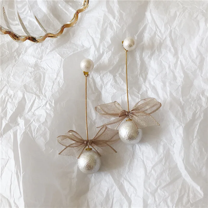 2019 новые летние брендовые дизайнерские серьги ручной работы с бантом и лентой