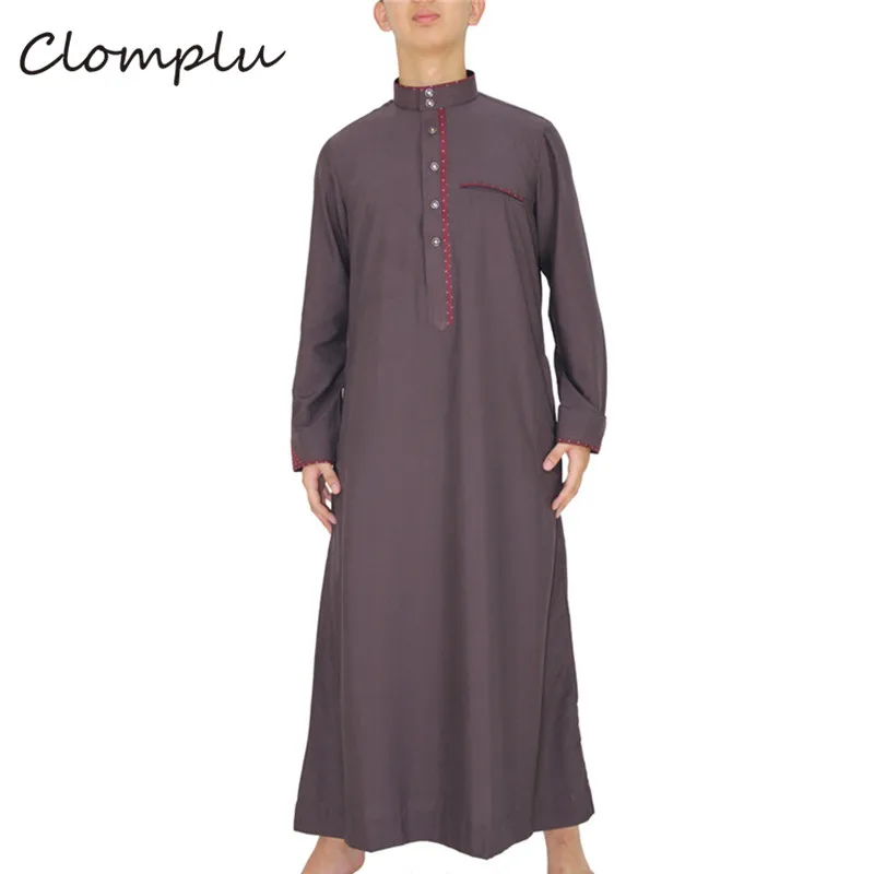 Clomplu 12 шт. jubba tobe мусульманский кафтан абайя Исламская, молитвенная одежда мужская повседневная дышащий с длинным рукавом случайные цвета