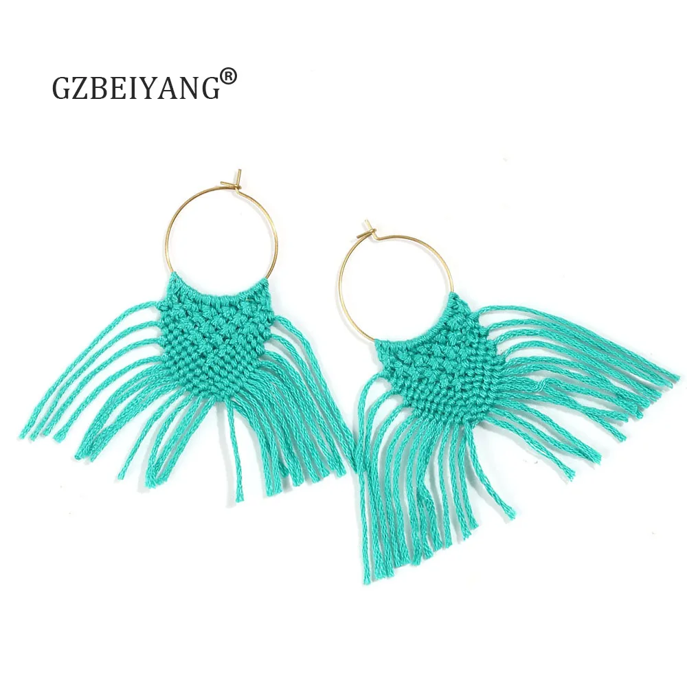 GZBEIYANG богемные ручные серьги 2019 винтажные подвески с кисточкой для женщин