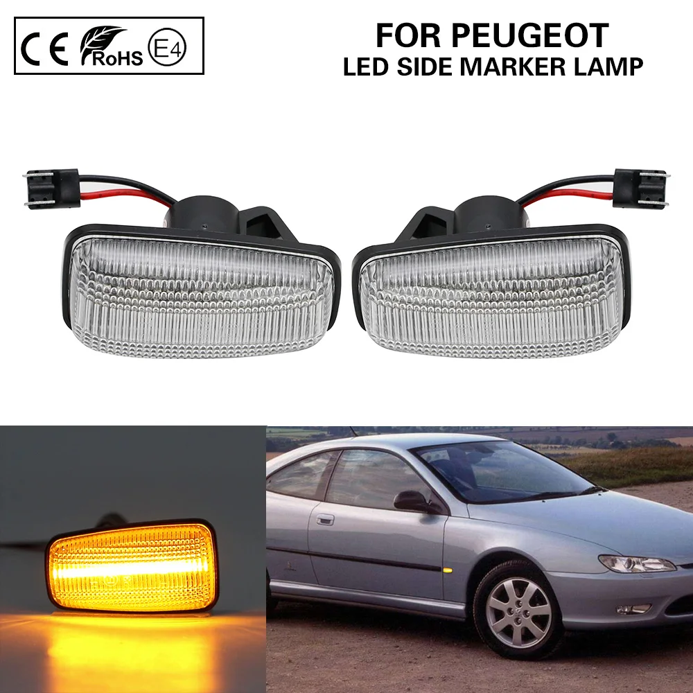 

2X LED Side Marker Light Turn Signal Lamp For Peugeot Partner Expert 106 306 406 806 Citroen Berlingo Jumpy ZX Fiat Scudo Ulysse