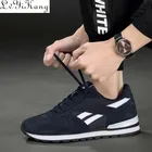 Кроссовки мужские из натуральной кожи, повседневная весенняя обувь, дышащие уличные прогулочные кеды светильник Кая резиновая подошва, серые, синие, 2019