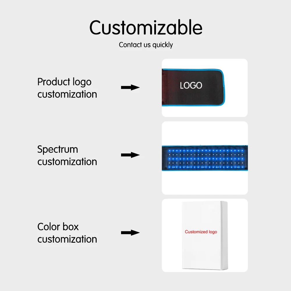 led red light and near infrared light therapy belt devices 660nm 850nm large pads wearable wrap for pain relief free global shipping