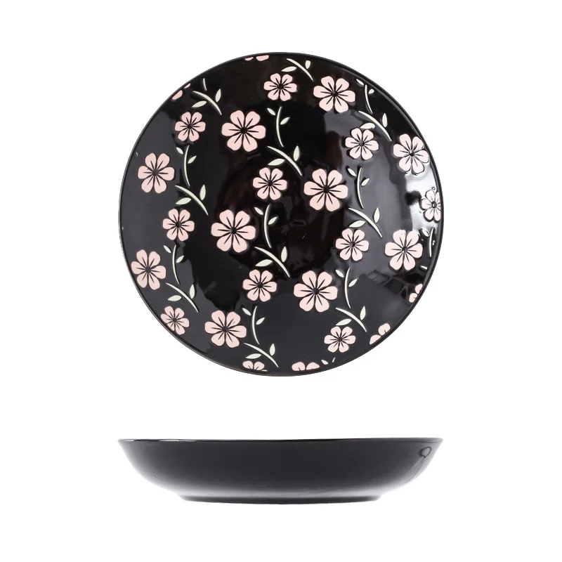 

1pcs 7-inch plate Nordic plate online celebrity plate dark green household ceramic plate plate tableware diner