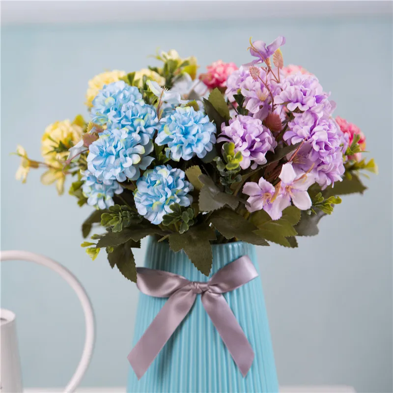 Роза шелковая Георгин украшение для дома и свадьбы искусственные цветы 7 головок