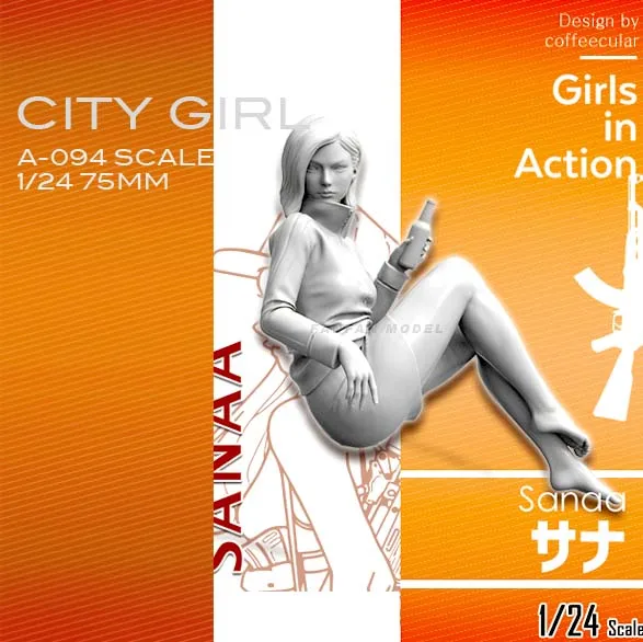 1/24 Смоляные Наборы красивая девушка смоляная модель самособранная