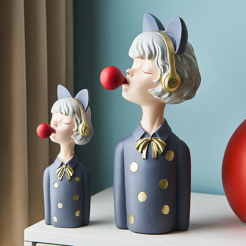 

Nordic Home Decoration Accessories Modern Bubble Girl Figurines Resin Sculpture Living Room Decoration Accessories Room Deocr