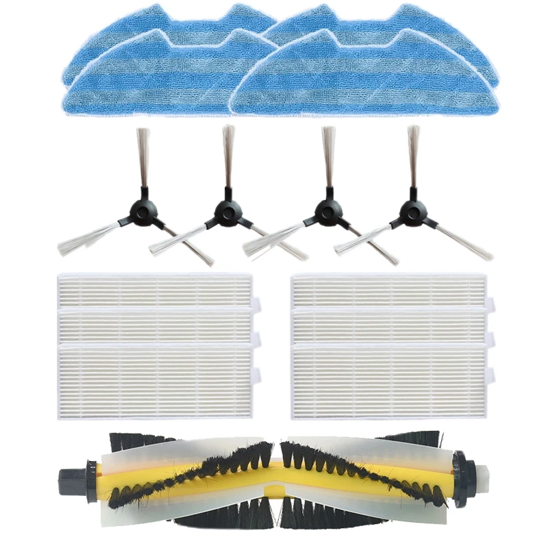 

TOP!-Accessory for Proscenic 811GB 911S Vacuum Cleaner Replacement of 1 Main Brush 4 Side Brushes 6 Hepa Filter 4 Mop Cloth