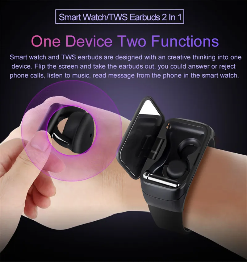 

Newest M7 Smart Watch With Earphone BT5.0 Support Bluetooth Calls Heart Rate Monitor Smartwatch Headphones Men Bracelet