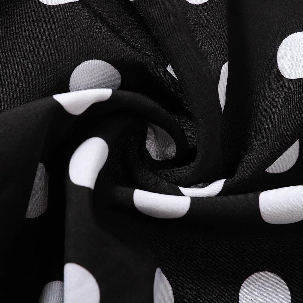 2019 сексуальное черное платье в горошек с бретельками на шее открытыми плечами