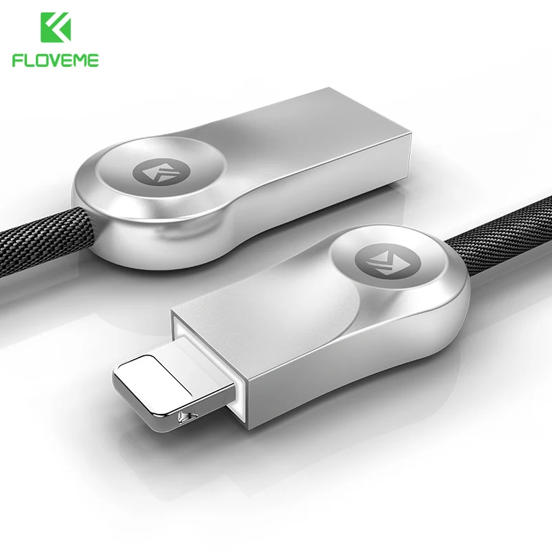Светодиодный USB кабель FLOVEME для iPhone XS MAX XR X 8 7 Plus 6 6s 2 1 А м нейлоновый плетеный