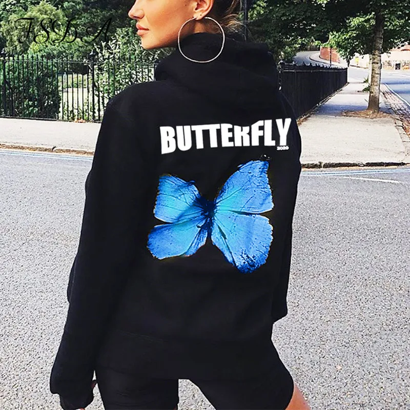 Свитшот женский оверсайз с длинным рукавом и круглым вырезом|Женские толстовки