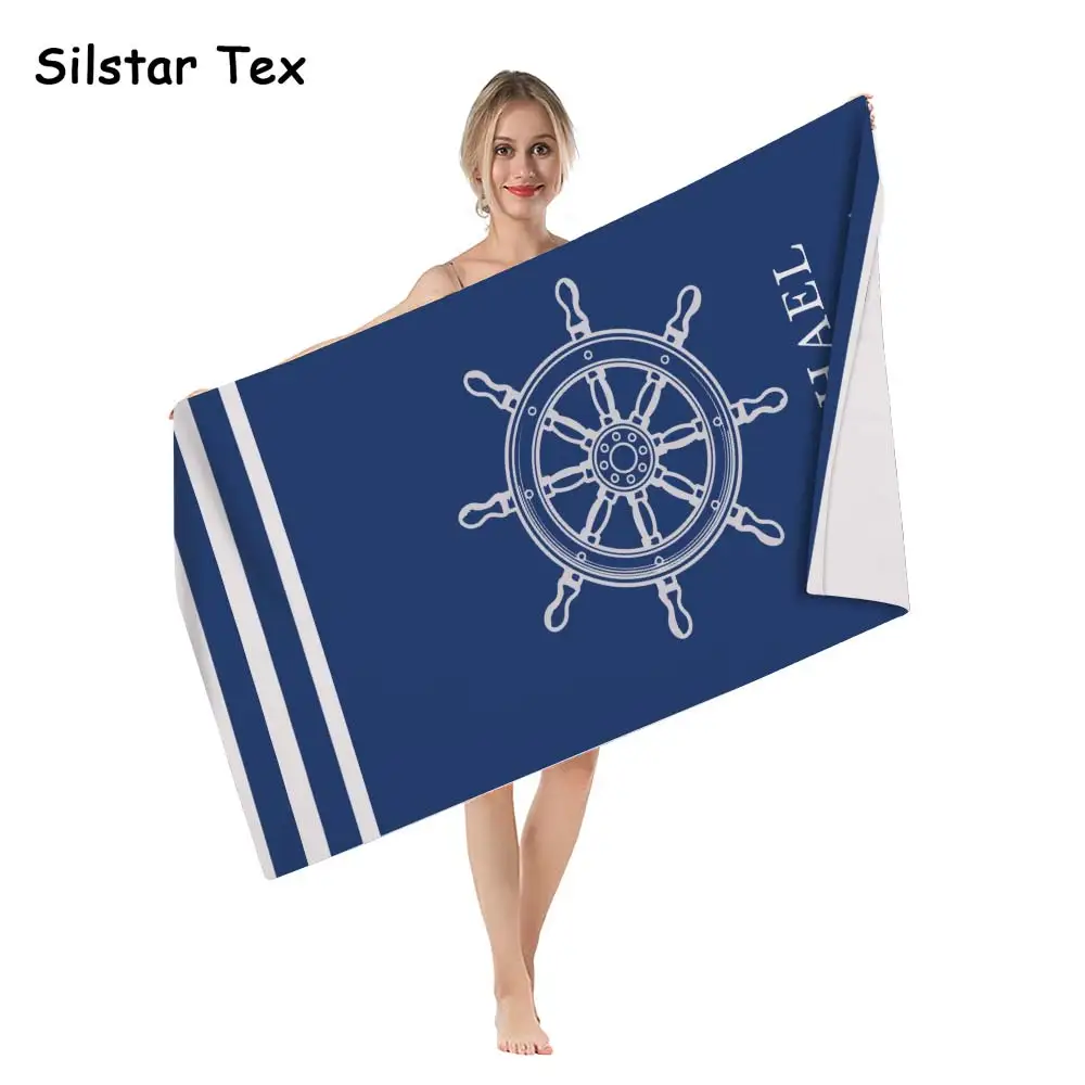 

Silstar Tex Nautical Style Microfiber Print Bath Towel Hotel Quick Dry Towels Absorbent Soft For Outdoor Beach Swimming