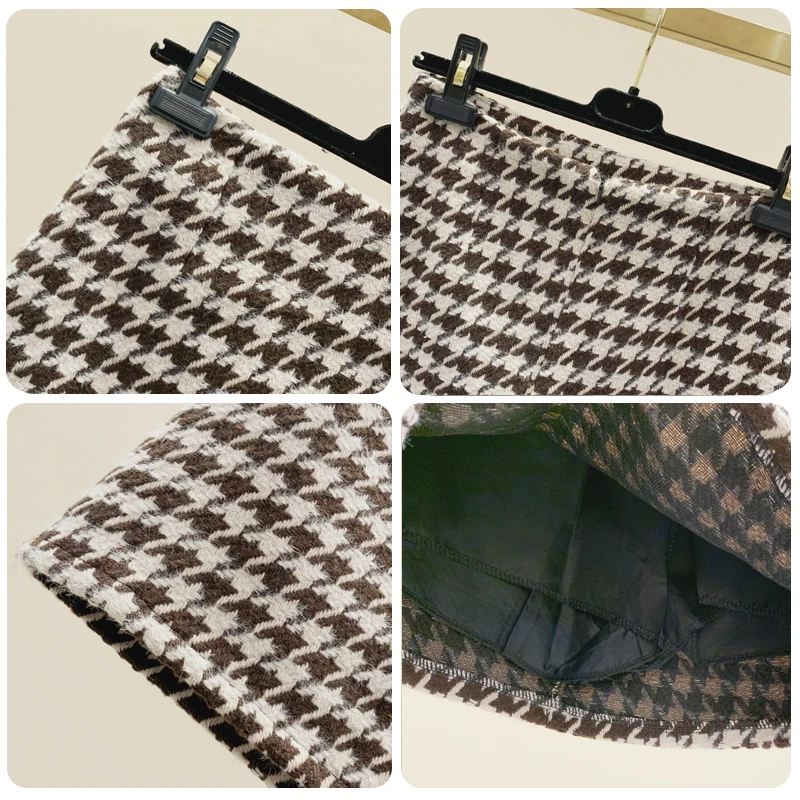 Новинка 2021 осенне-зимняя модная женская короткая мини-юбка клетчатая Высокая