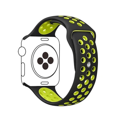 black yellow 9 Спортивный ремешок для часов для apple watch группа 4 5 44 мм 40 мм, 42 мм, 38 мм, версия наручных часов iwatch, браслет series 5/4/3/2/1 силиконовый ремешок для часов с резиновой лентой - Цвет ремешка: black yellow 9