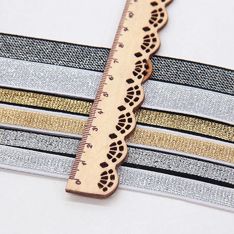 Плоские эластичные ленты высокой плотности плетеные золотистые и Серебристые
