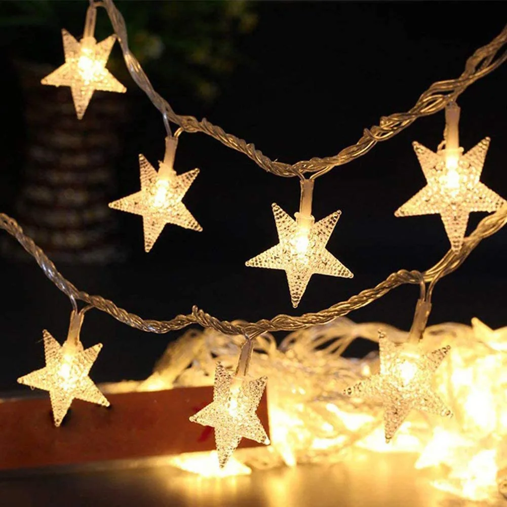 

40 Leds Star Shaped LED Fairy String Lights Garland String Lights For Home Kids Bedroom Party New Year Christmas Decorations