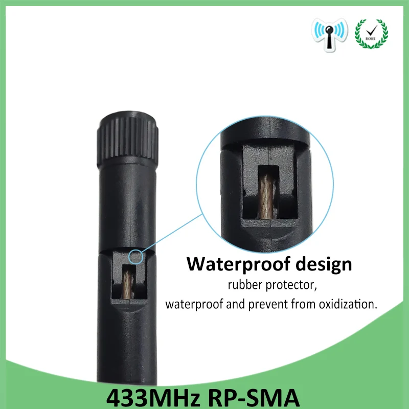 10pcs 433Mhz Antenna 3dbi GSM 433 mhz RP-SMA Connector Rubber 433mIOT Lorawan antenna IPX SMA Male Extension Cord Pigtail Cable | Мобильные