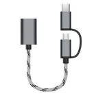 Переходник USB 3,0Micro USB Type-C для Huawei, MacBook, U Disk, OTG, 2 в 1, нейлоновая оплетка