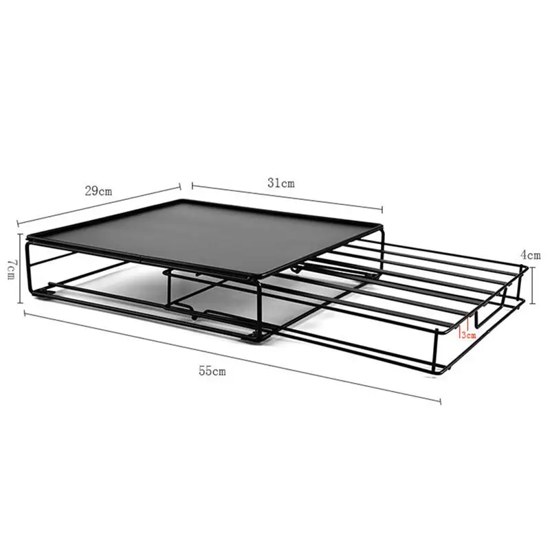 

Coffee Machine Base Pod Holder Storage Iron Art Drawer Coffee Capsules Drawers Organizer Stand Rack Drawers Stainless Steel