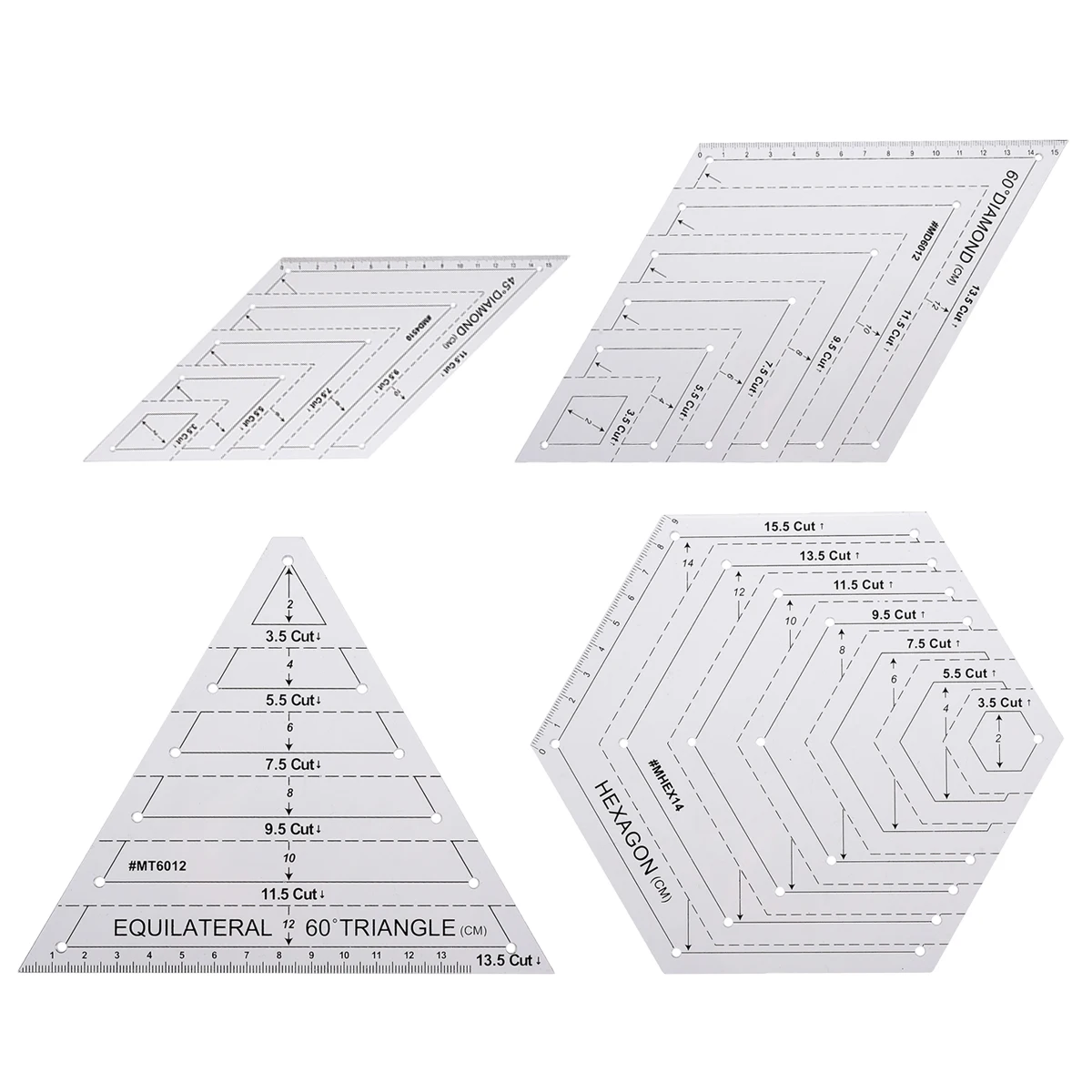 4 шт. линейка из твердого пластика в стиле пэчворк треугольная Алмазная