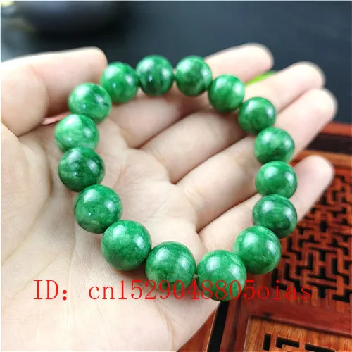 Натуральный зеленый нефритовый яшма бусины эластичный браслет Очаровательные